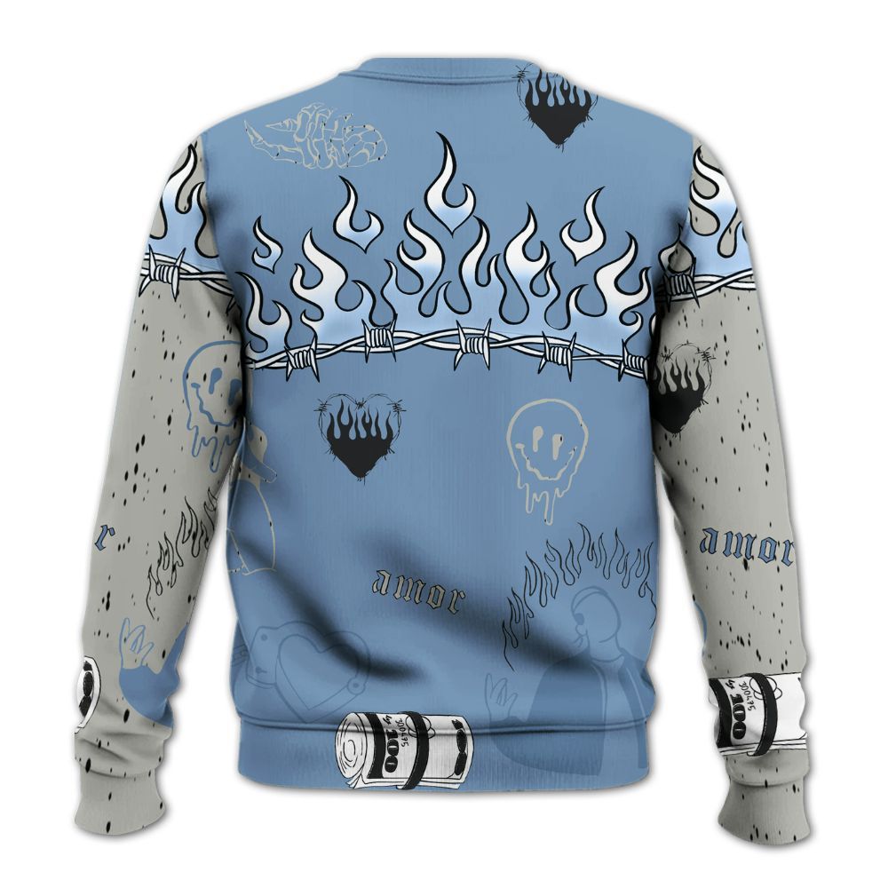 Sweatshirt To Match University Blue 4s - Snake Trust No One All Over Print