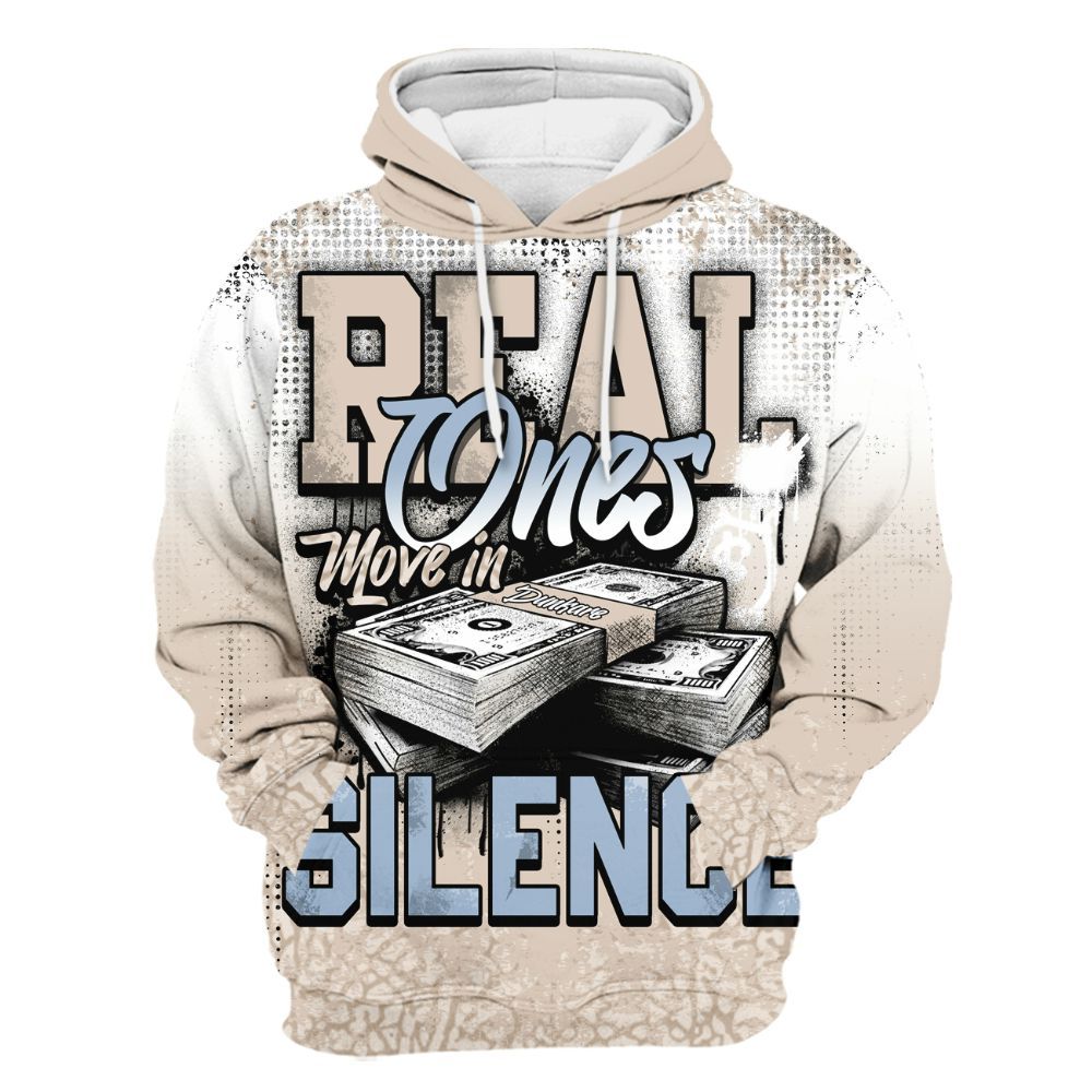 Hoodie To Match Desert Sand 3s - Move In Silence Money Street Retro All Over Print