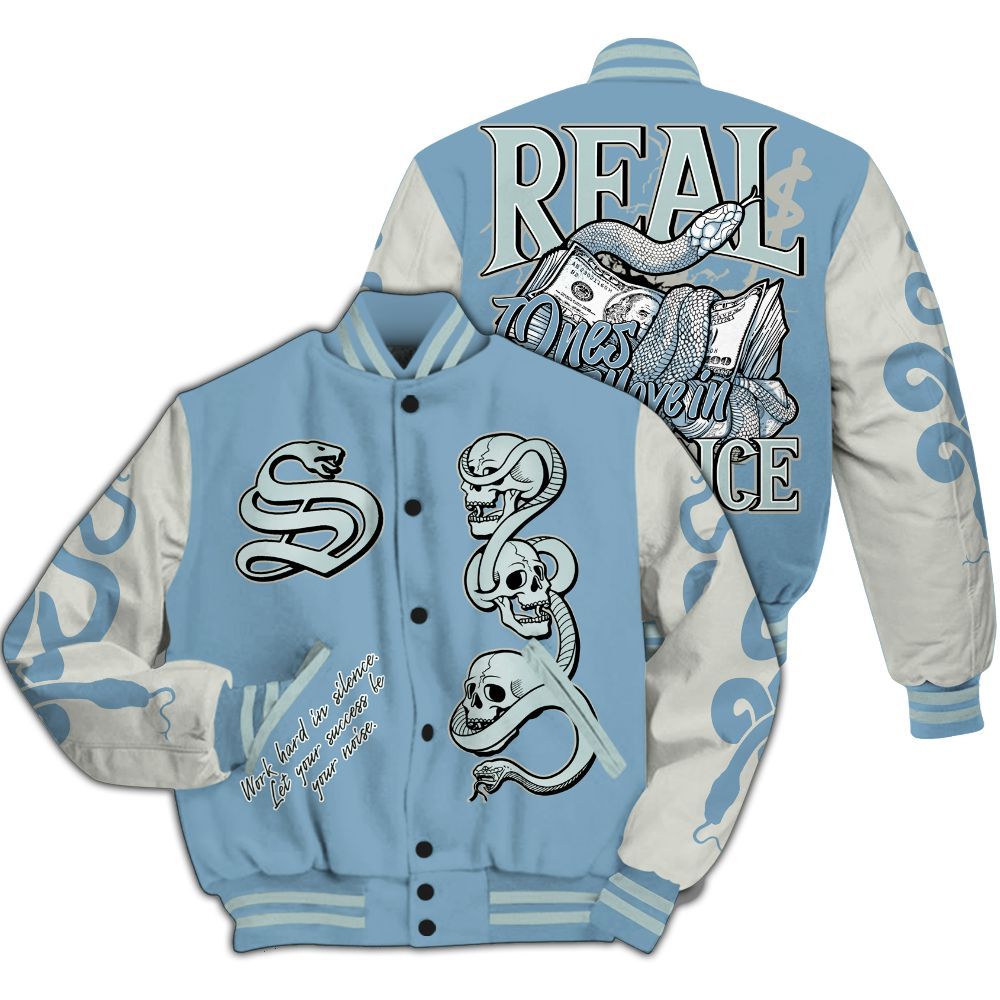 Varsity Jacket To Match Denim Worn Blue 2025 4s - Snake Move In Silence All Over Print