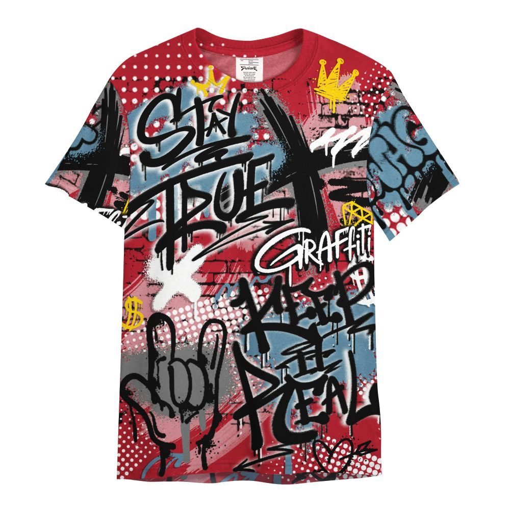 Shirt To Match Retro Raging Bull 5s - True It Real Graffiti Streetwear All Over Print
