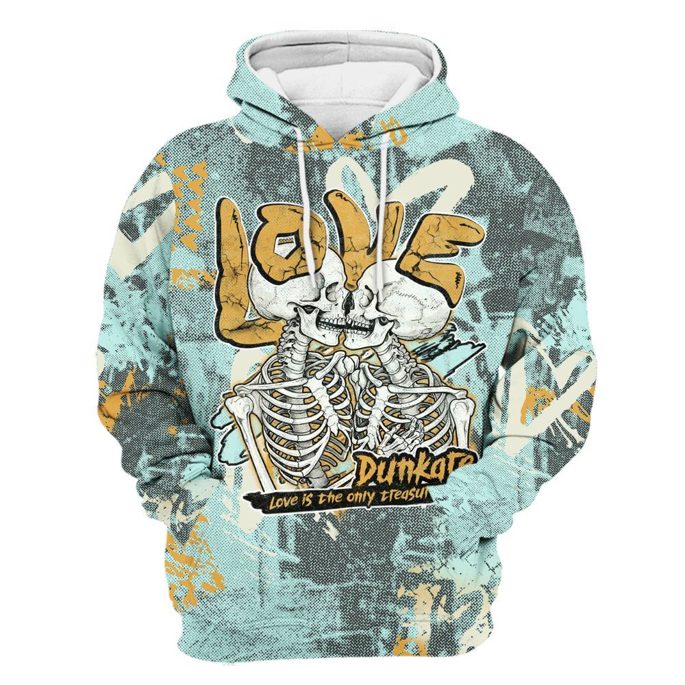 Hoodie To Match Pure Platinum 4s - Skull Love All Over Print