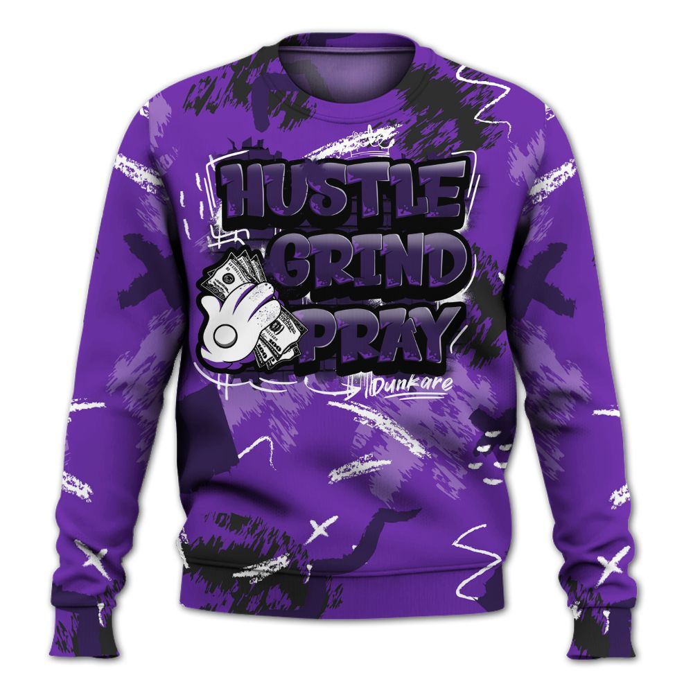 Sweatshirt To Match Kobe 9 Elite Low Moonwalker - Hustle Grind Pray All Over Print