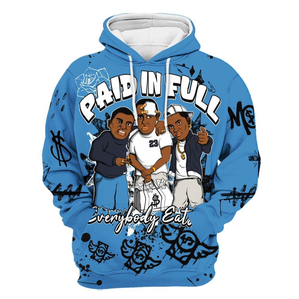 Hoodie To Match Low OG Obsidian 1s - Everybody Paid In Full Crayon All Over Print