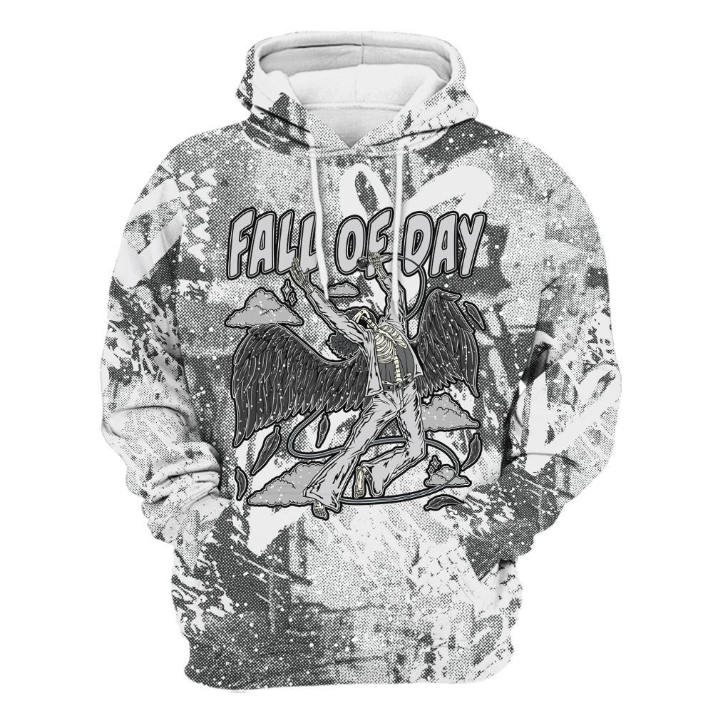 Hoodie To Match Reverse Black White 6s - Fall Of Days Skeleton Heart All Over Print