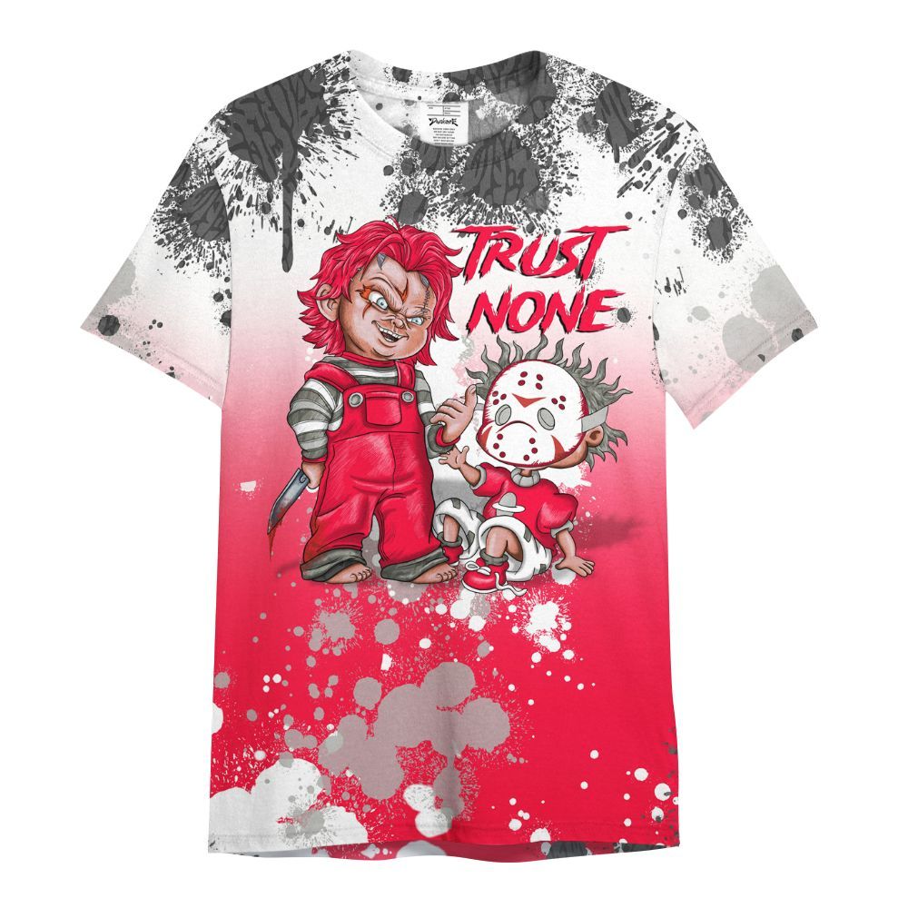 Shirt To Match Retro Fire Red 3s - Trust No One Scary All Over Print