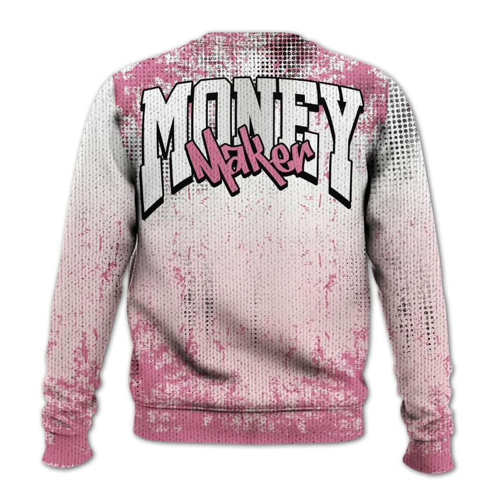 Sweater To Match GS Pearl Pink 12s Shirt, Move In Silence Money Street Retro Graphic