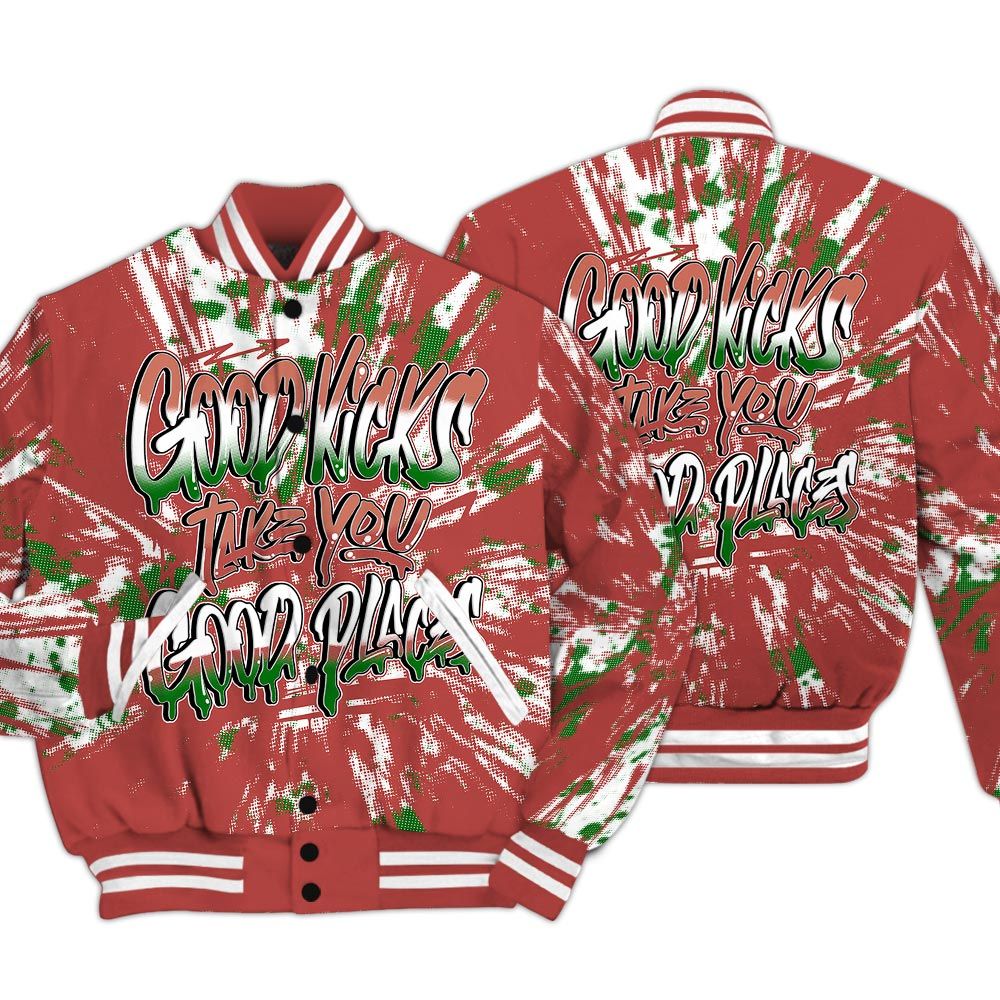 Varsity Jacket To Match Dune Red 13s - Good Kick Good Places Luxury Varsity Jacket Unisex