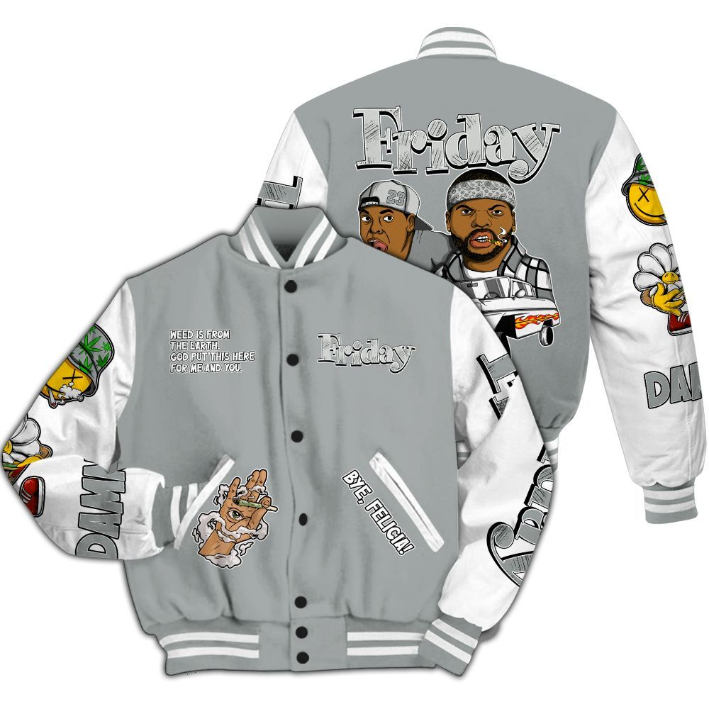Varsity Jacket To Match Dunk Low White Light Smoke Grey - Friday Sneaker Stress Style All Over Print