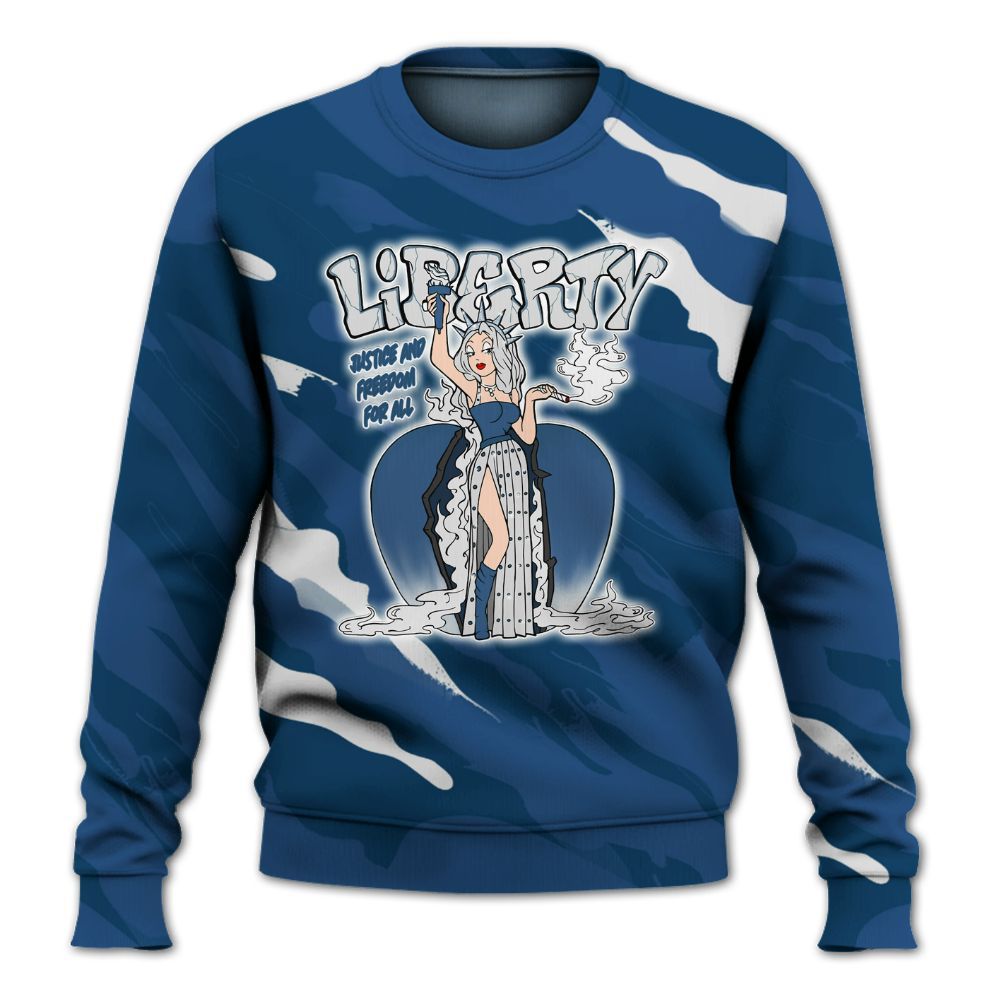 Sweatshirt To Match High OG Midnight Navy 1s - Midwest Cartoon Colored All Over Print