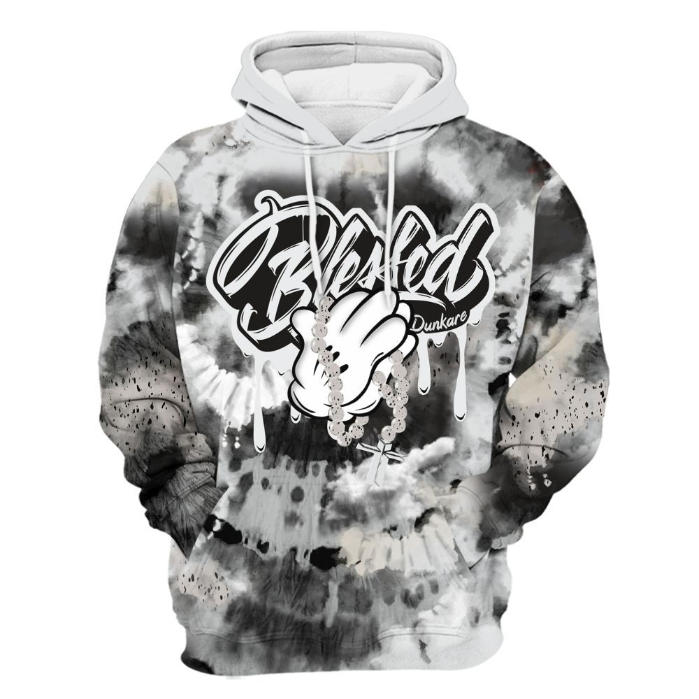 Hoodie To Match Retro Reverse Metallic 5s - God Blessed Tie Dye All Over Print