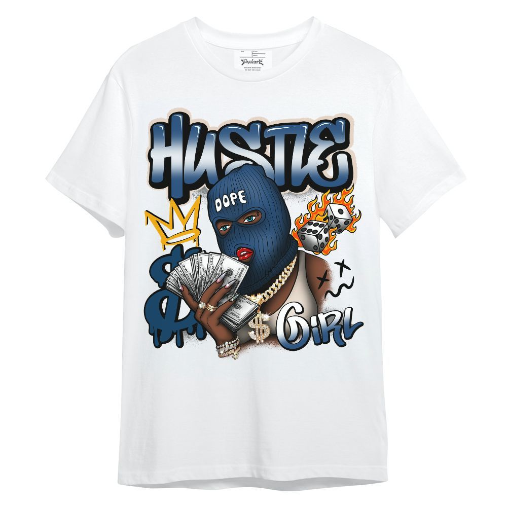 Shirt To Match High OG Midnight Navy 1s - Money Hustles Girl Streetwear Unisex Shirt