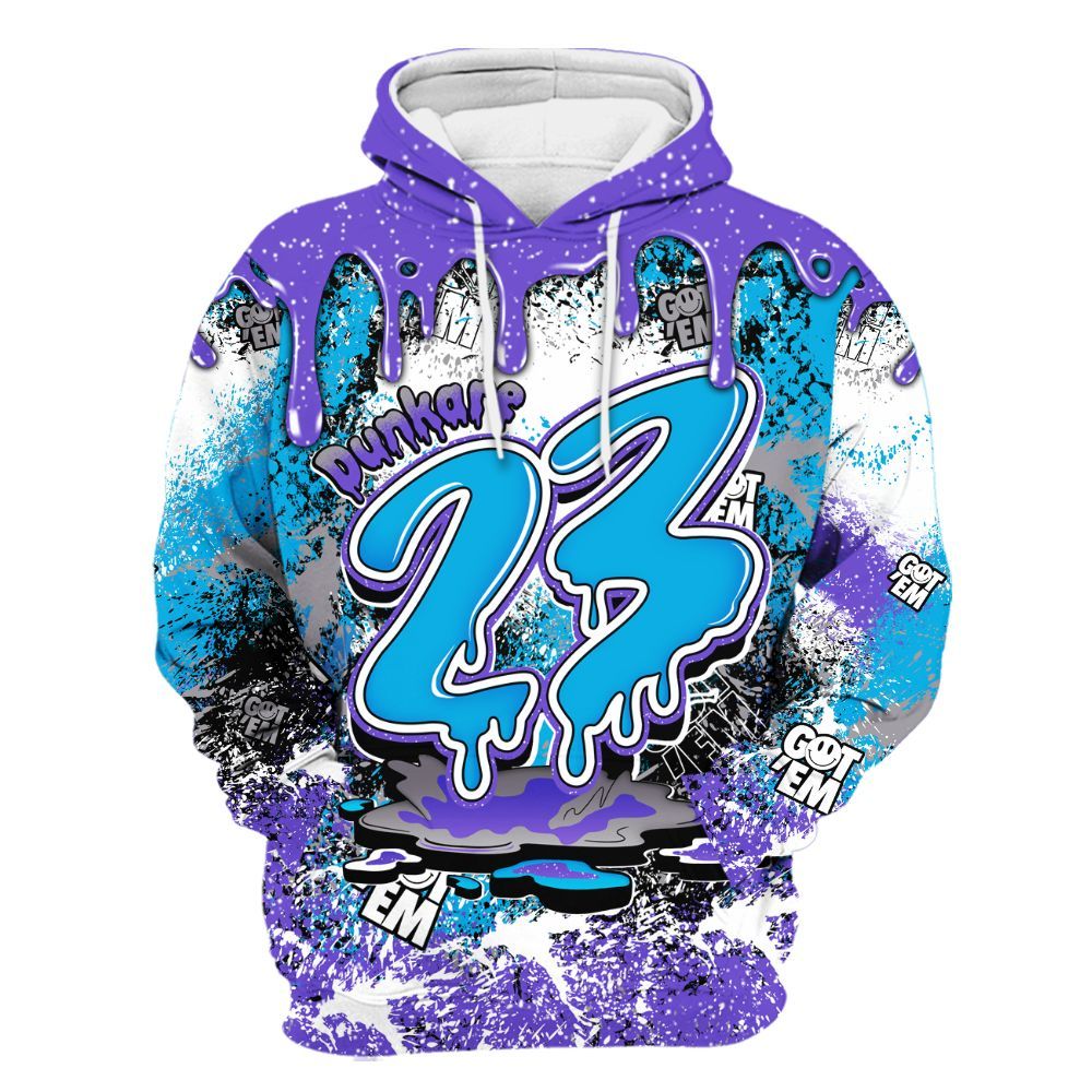 Hoodie To Match Retro Aqua 8s - Dripping 23 Drip All Over Print