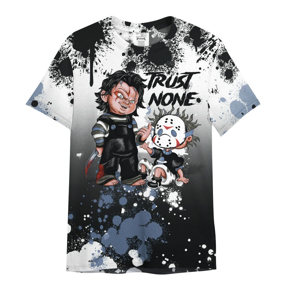 Shirt To Match Mid Space Jam 1s - Trust No One Scary All Over Print