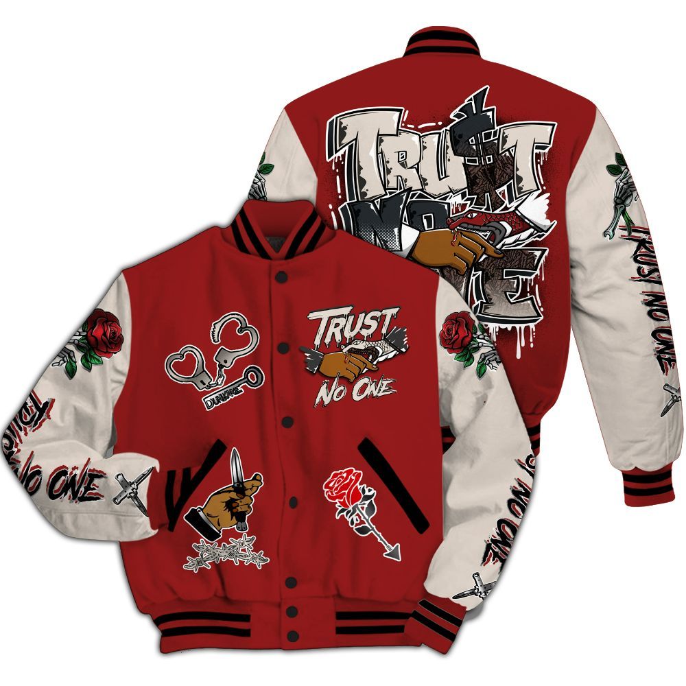 Varsity Jacket To Match World’s Best Dad 3s - Trust No One Dripping All Over Print