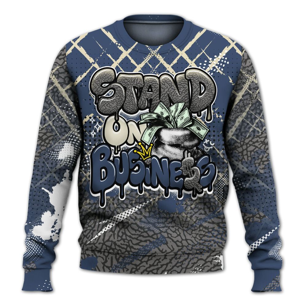 Sweatshirt To Match Diffused Blue 3s - Halftone Stand Business Dripping All Over Print