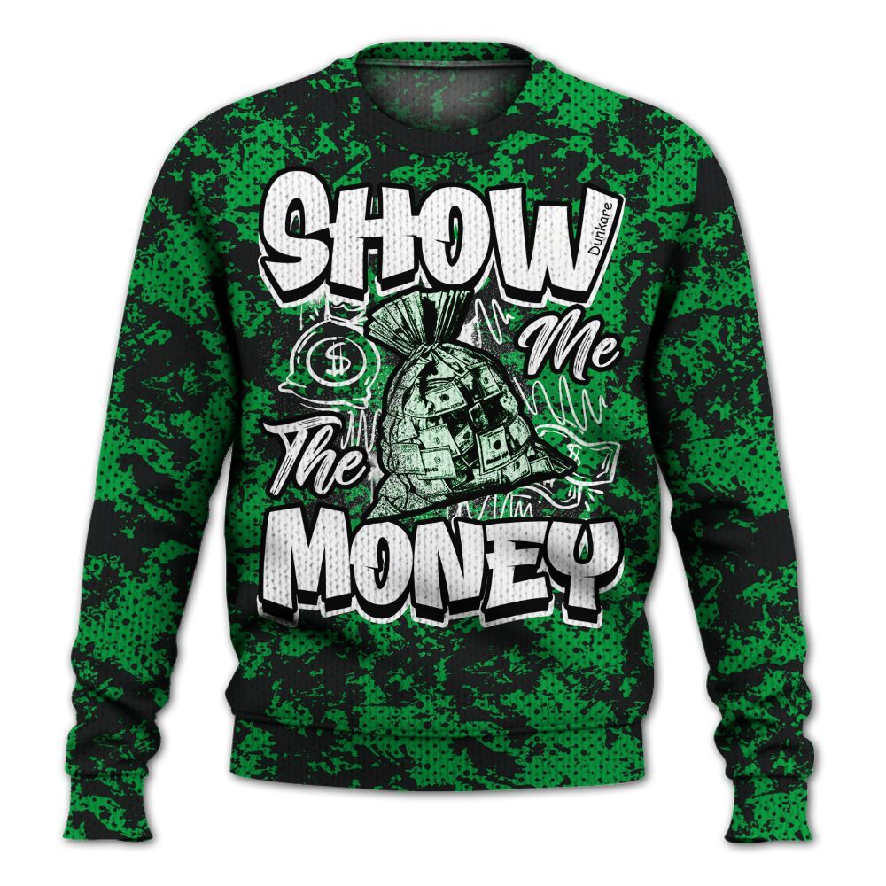 Knitted Sweater To Match Low Lucky Green 1s - Show Me The Money Retro