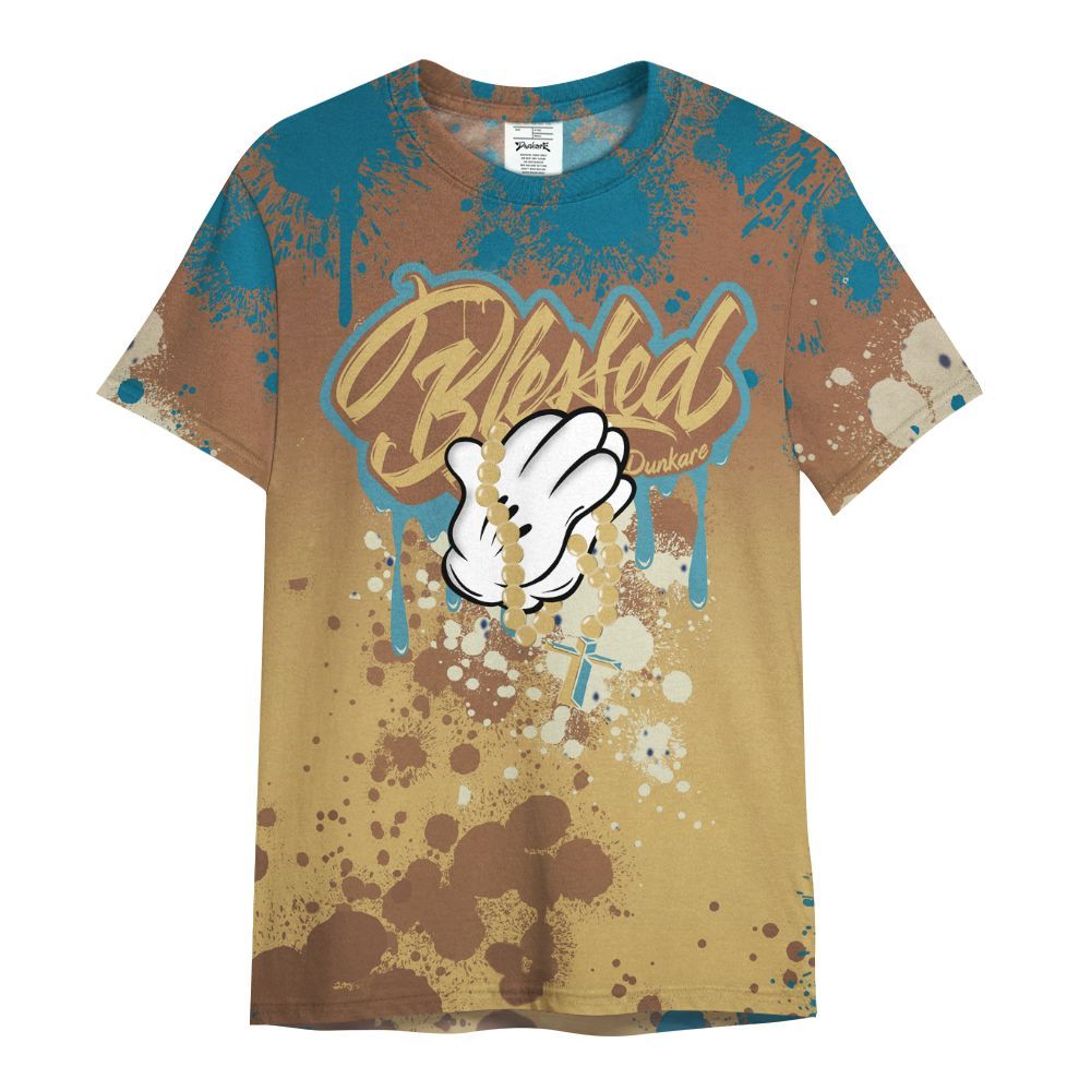 Shirt To Match Retro Cacao Wow 4s - God Blessed Ink Drip All Over Print