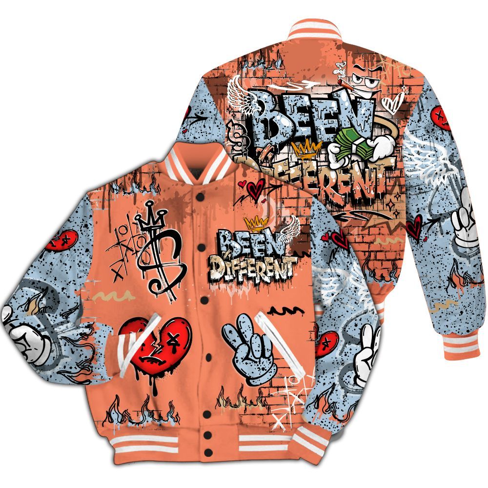 Varsity Jacket To Match DJ Khaled Crimson Bliss 5s - Been Dif2erent Drip Graffiti All Over Print