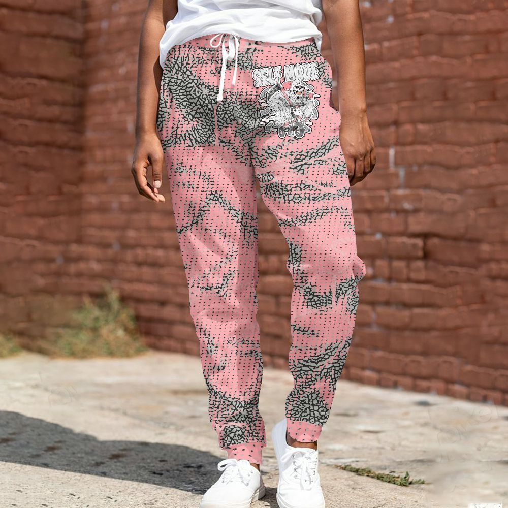 Sweatpant To Match Retro Wings 3s - Self Made Skeleton Crack All Over Print