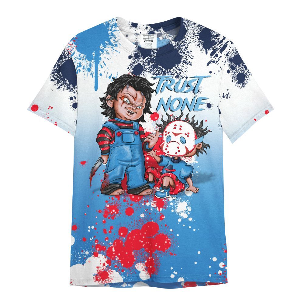 Shirt To Match Retro Blueberry 6s - Trust No One Scary All Over Print