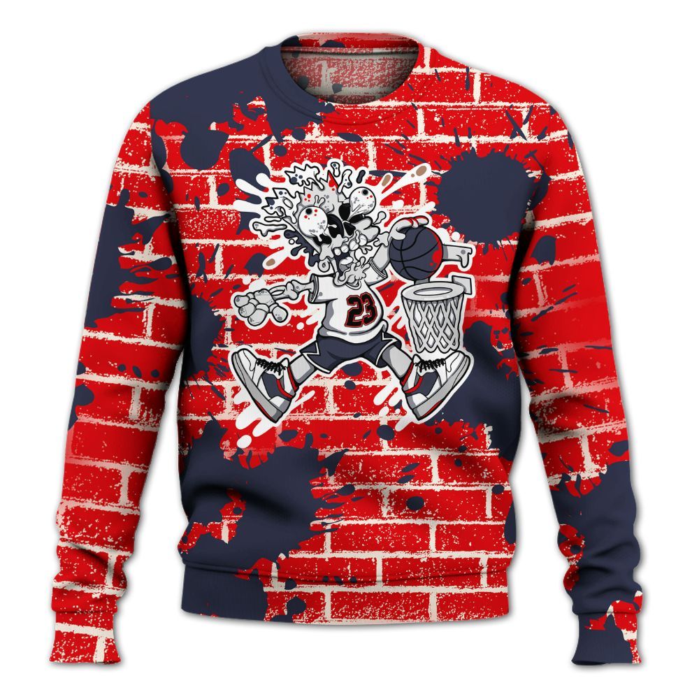 Sweatshirt To Match Low OG Howard University 1s - 85's Dunks Graphic Halloween All Over Print