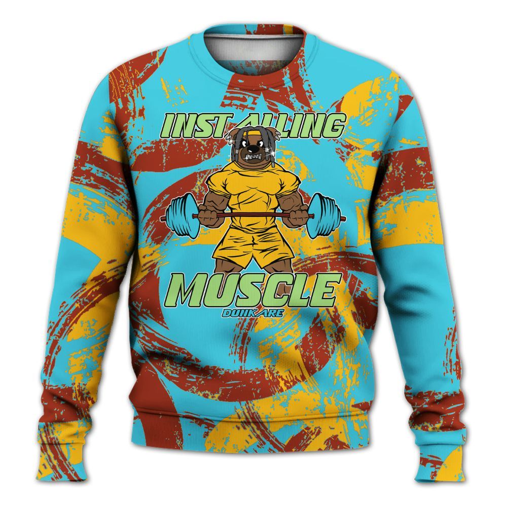 Sweatshirt To Match SB Dunk Di'Orr Greenwood - Installing Muscle Bear Circle Slpash All Over Print