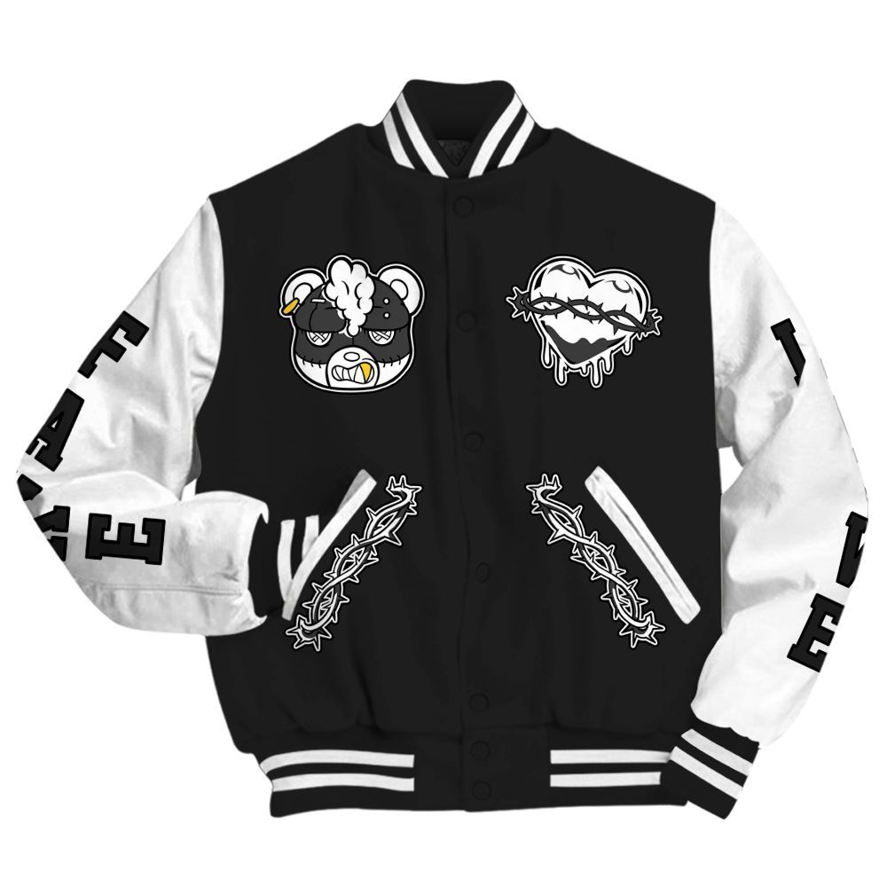 Varsity Jacket To Match Black Cat NET 4s - False Romance Hugz All Over Print