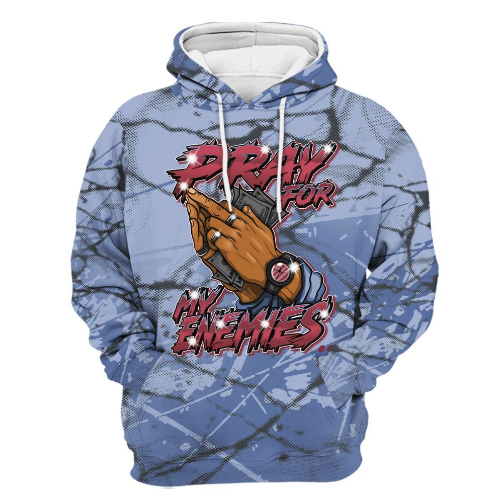 Hoodie To Match Black Metallic 5s - Prayed For Enemies Graphic All Over Print