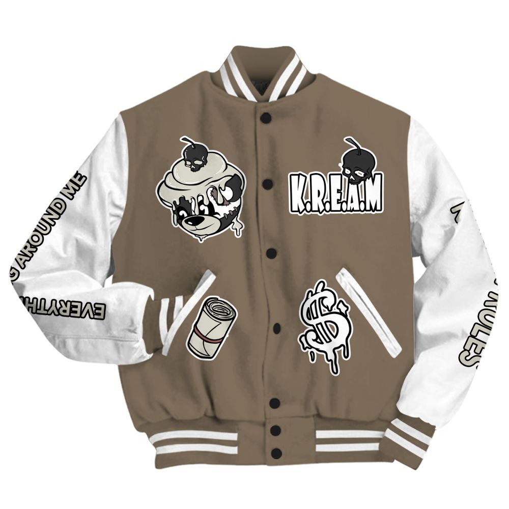 Varsity Jacket To Match Low OG Dark Mocha 1s - Loot Bear All Over Print
