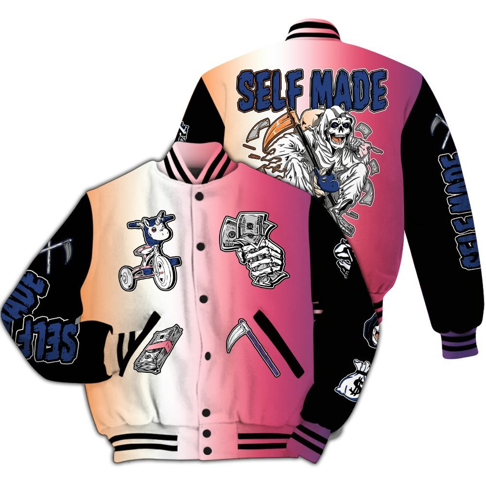 Varsity Jacket To Match Air Griffey Max Los Angeles 1s - Self Make Skeleton All Over Print