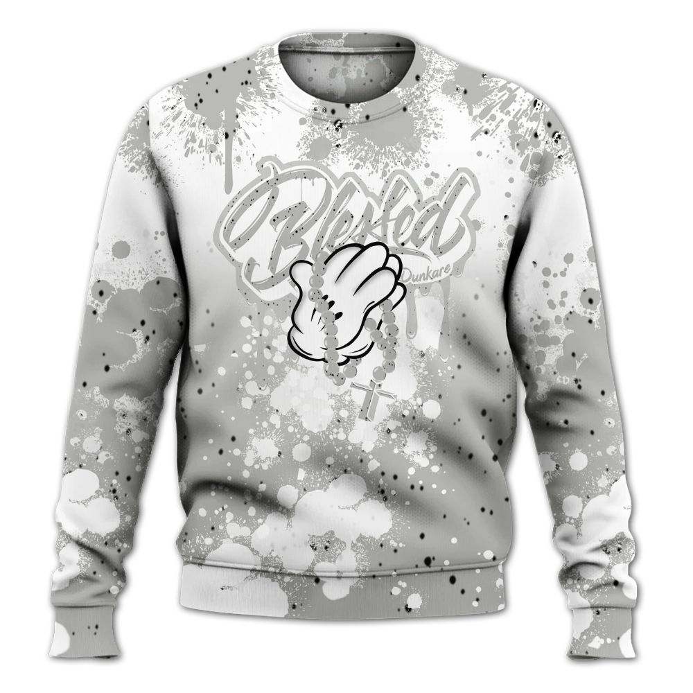 Sweatshirt To Match Retro White Oreo 4s - God Blessed Ink Drip All Over Print