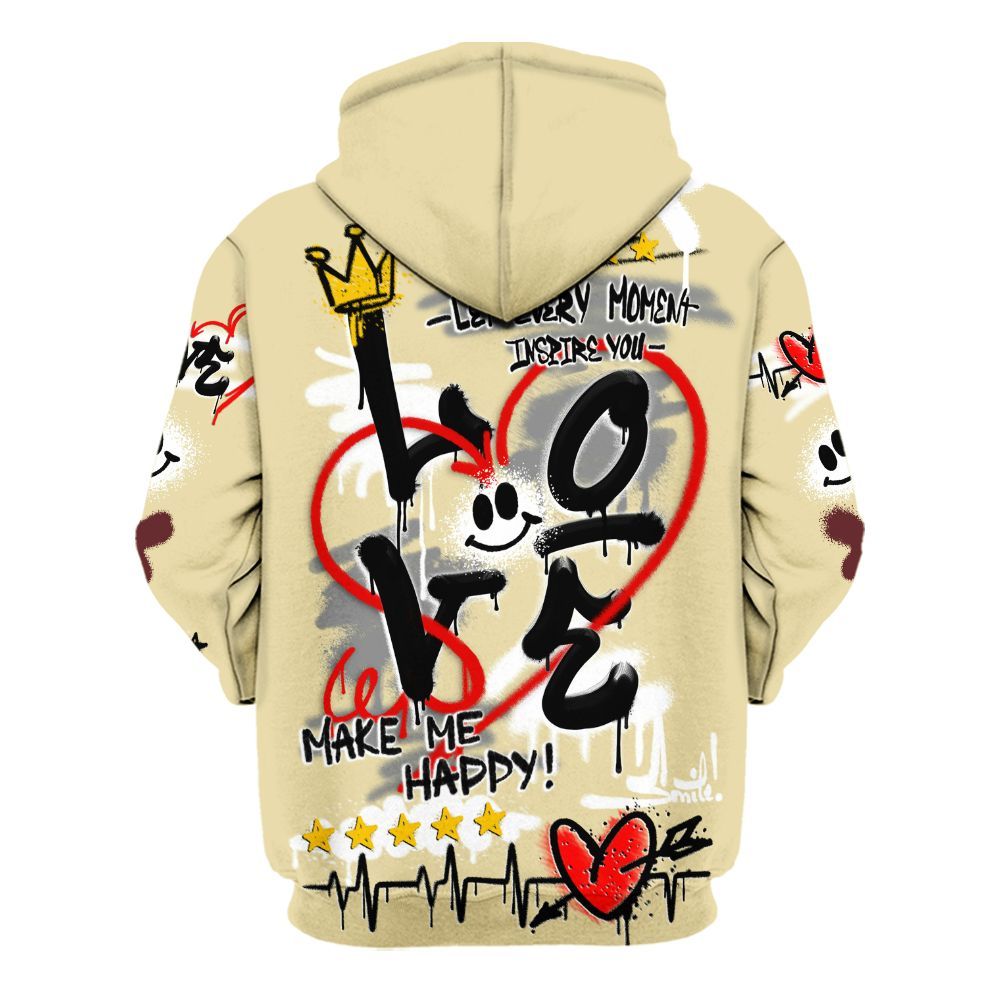 Hoodie To Match Women Phantom 12s - Happy Love Beats Graffiti Streetwear All Over Print