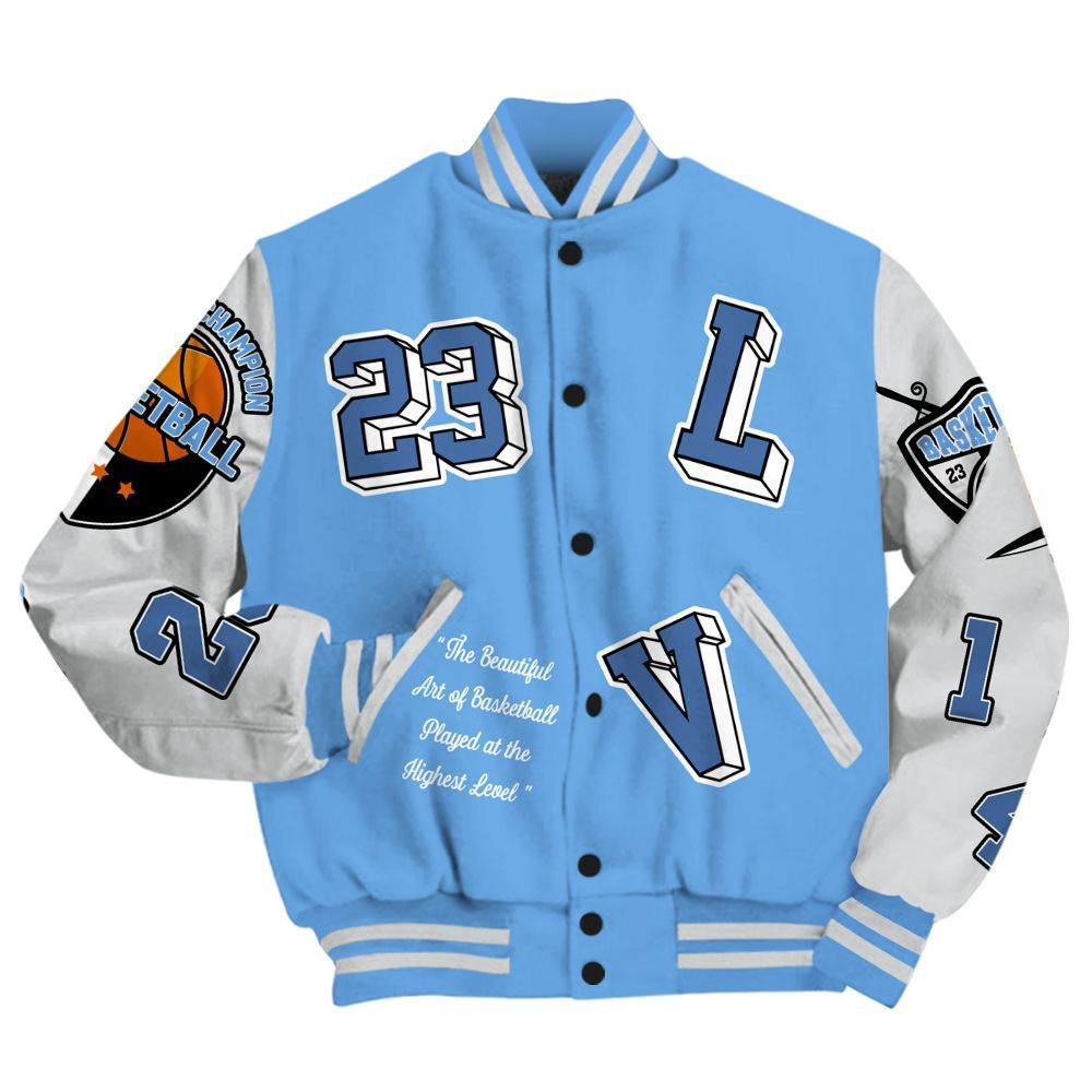 Varsity Jacket To Match University Blue 6s - The GOAT Got Em Streetwear All Over Print