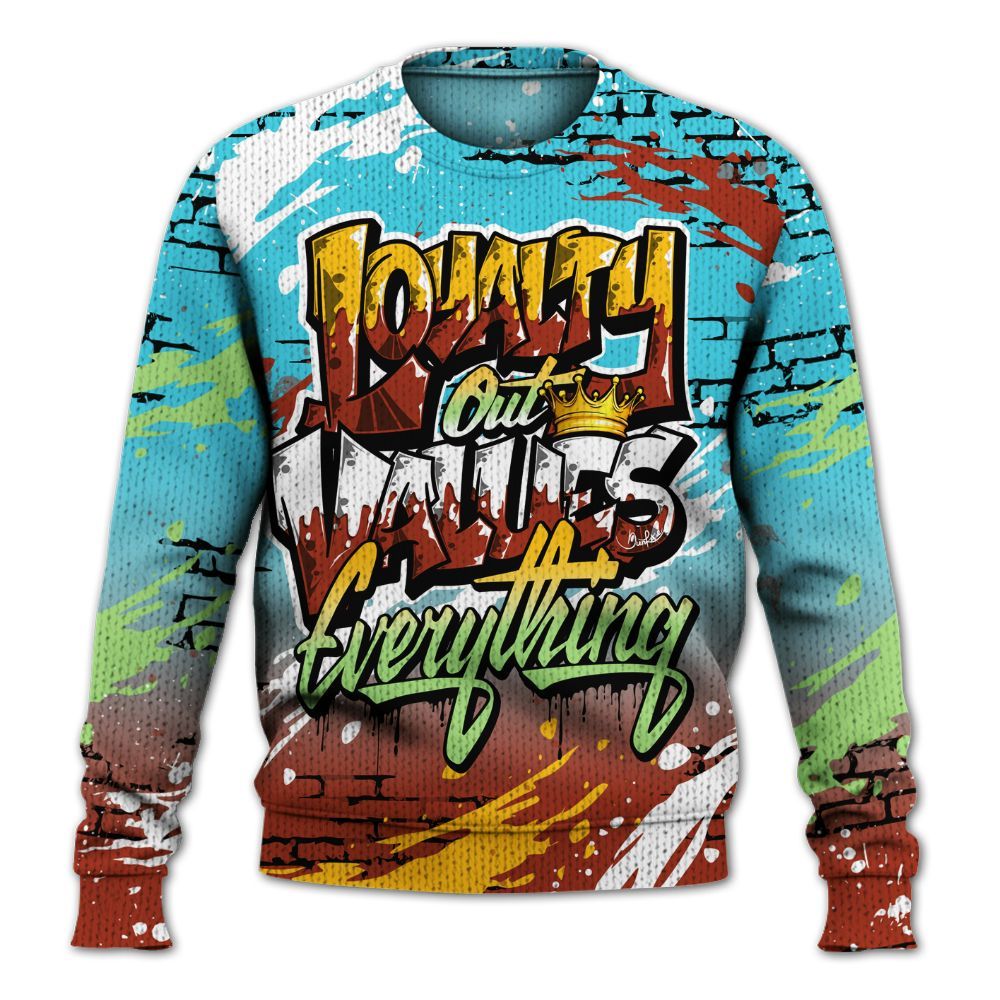 Knitted Sweater To Match SB Dunk Di'Orr Greenwood - Values Of Loyalty Drip