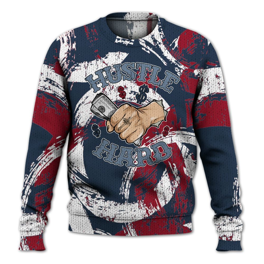 Knitted Sweater To Match Navy Blue 2024 6s - Hustles Hard! Splash