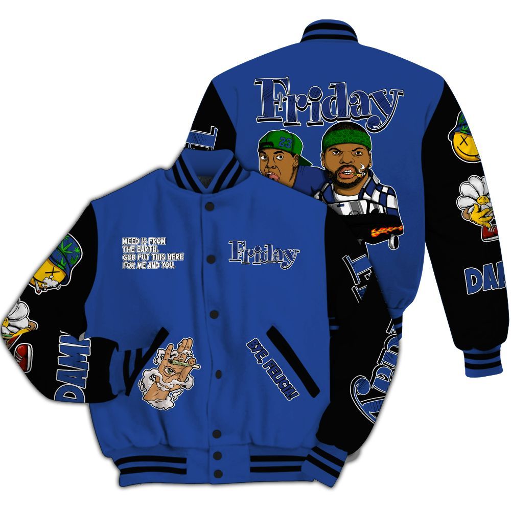 Varsity Jacket To Match Retro Hyper Royal 13s - Friday Sneaker Stress Style All Over Print