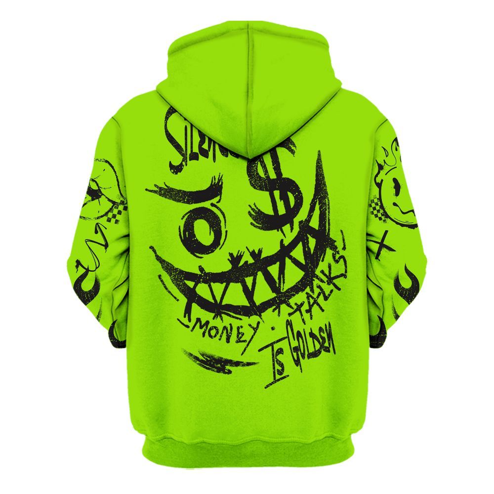 Hoodie To Match Electric Green 6s - Mouth Burning Street Style All Over Print