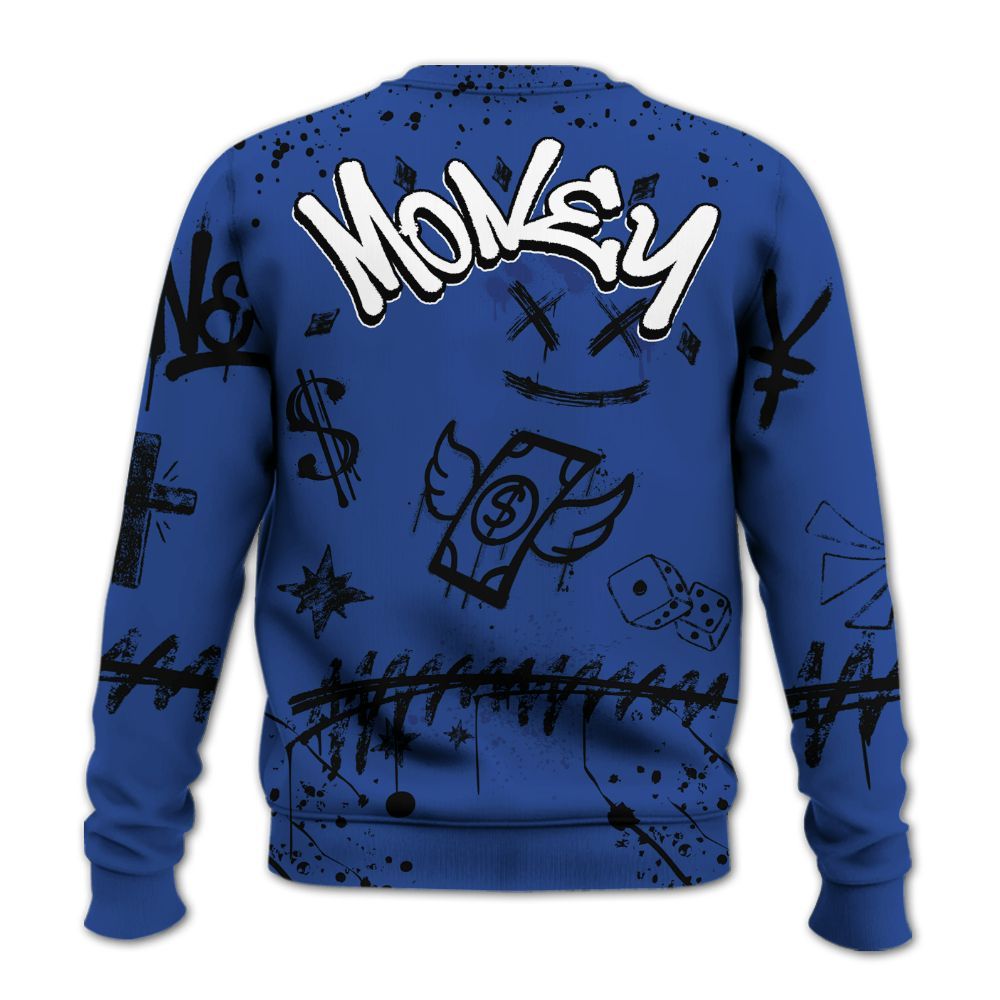 Sweatshirt To Match Retro Hyper Royal 13s - Everybody Paid In Full Crayon All Over Print