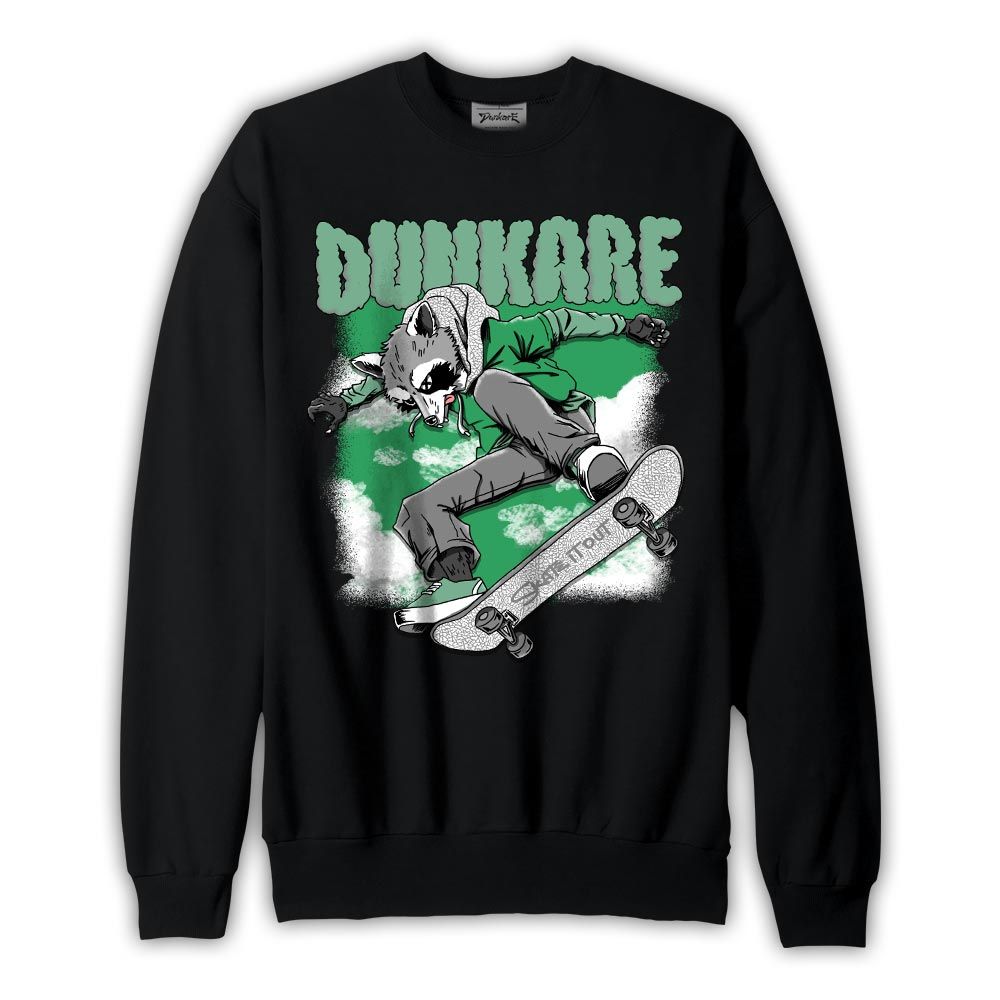 Sweatshirt To match Black Green Glow 3s Sweatshirt - Skateboard Raccoon Graphic