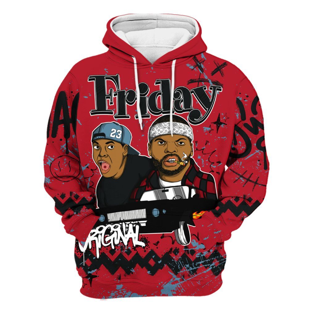 Hoodie To Match Retro Raging Bull 5s - Friday Sneaker Crayon All Over Print