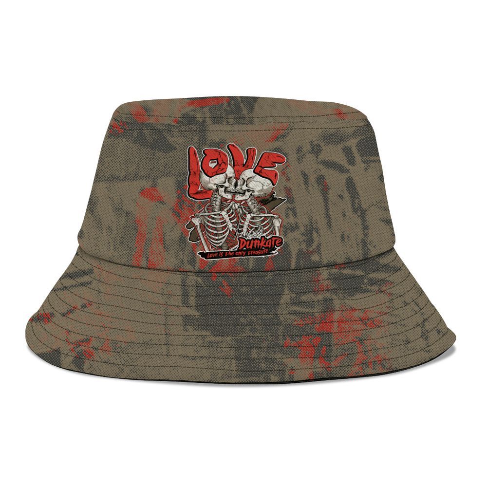 Bucket Hat To Match Olive 9s - Skull Love Graphic