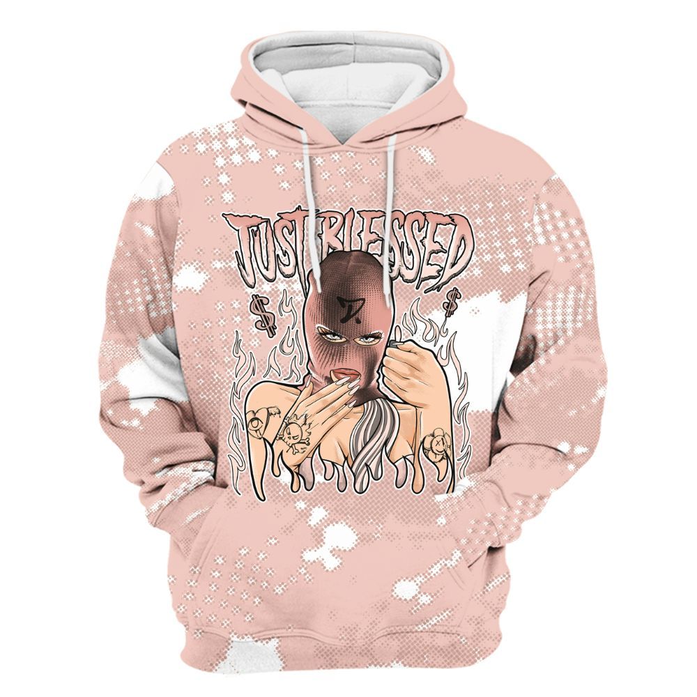 Hoodie To Match Low Legend Pink 11s - Blessed!! Smoke Dot All Over Print