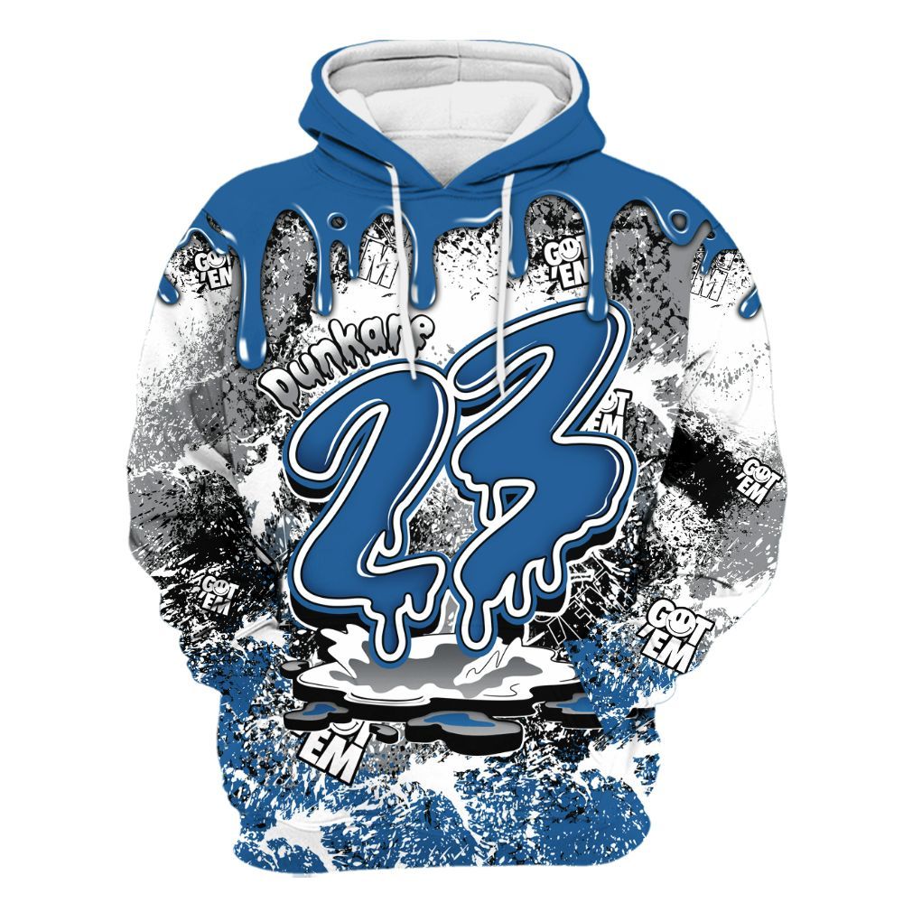 Hoodie To Match French Blue 13s - Dripping 23 Drip All Over Print