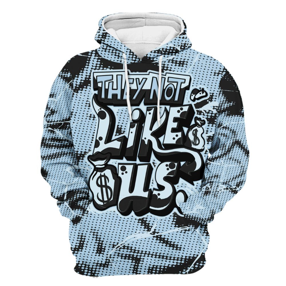 Hoodie To Match Foamposite One Psychic Blue - Dislike Us Crack All Over Print