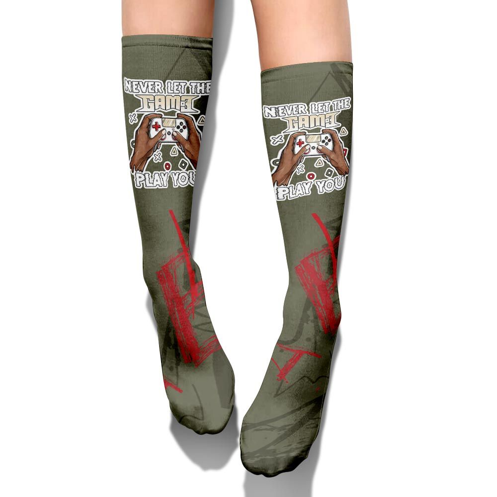 Sock To Match Travis Scott Low OG Medium Olive 1s - PlayGame Human Messyz