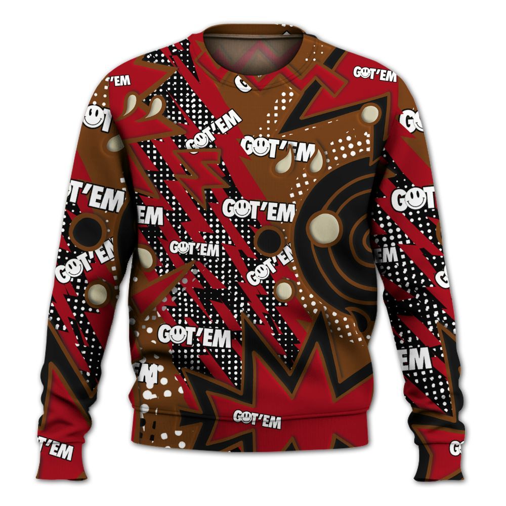 Sweatshirt To Match Archaeo Brown 5s - Retro Vintage 90s All Over Print