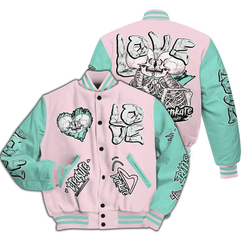 Varsity Jacket To Match Retro Easter 5s - Skull Love All Over Print