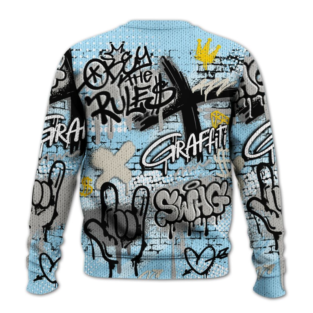 Knitted Sweater To Match Retro SoleFly 13s - True It Real Graffiti Streetwear