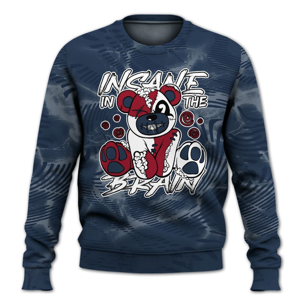 Sweatshirt To Match White Midnight Navy 6s - Insanes Bear Fume All Over Print