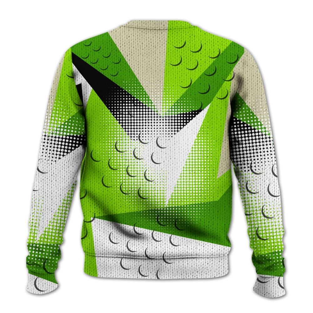 Knitted Sweater To Match Electric Green 6s - Poly Custom Name Number 23 5s